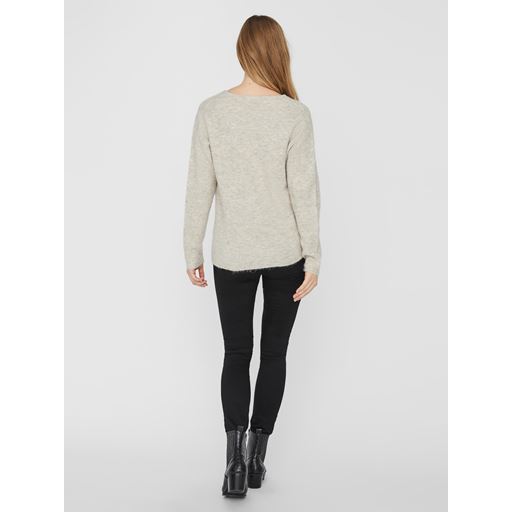 Vero Moda Crewlefile LS Striktrøje, Birch, XS