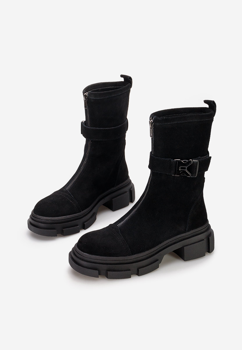 Bottines femme en daim noires Ferola