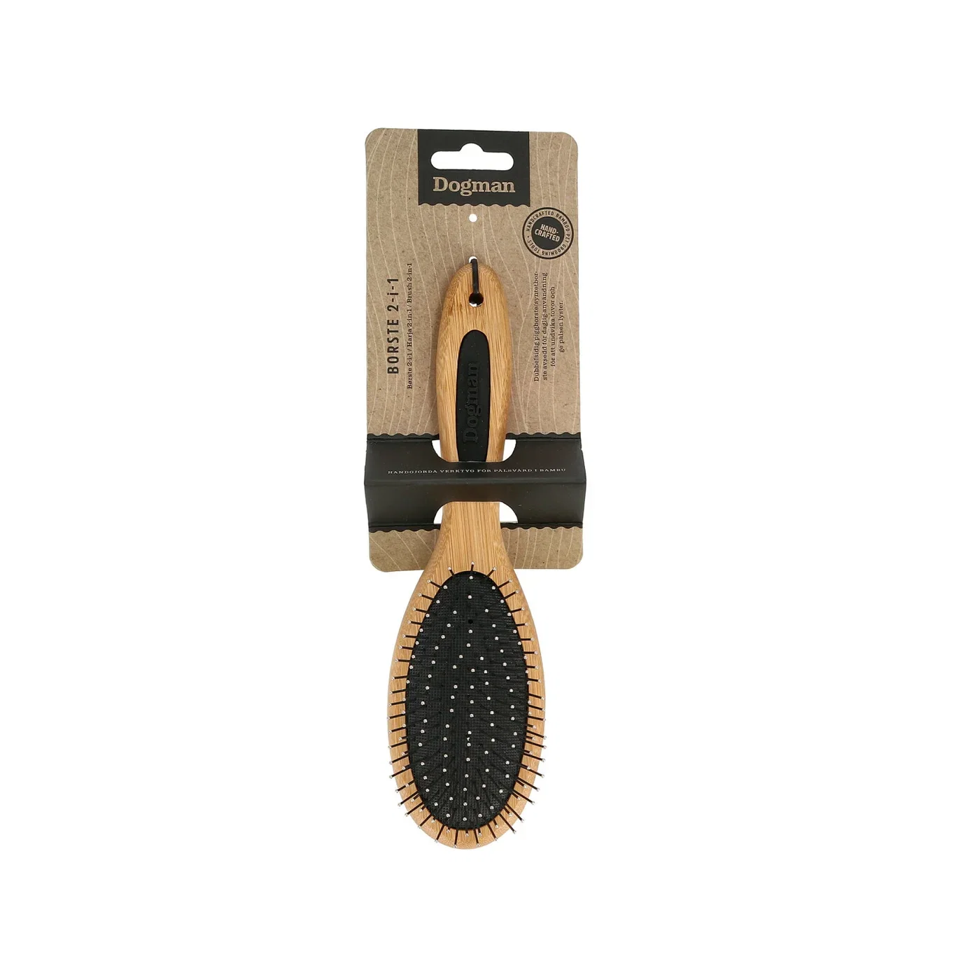 Dogman Børste 2-i-1 Bamboo M Dogman