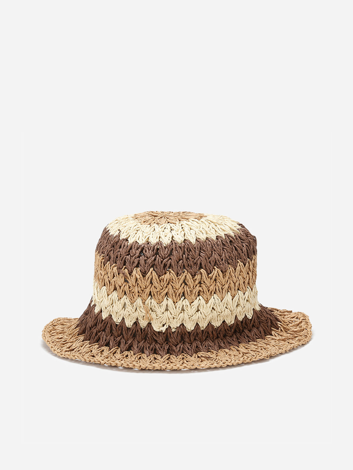 Bob en paille tressée- Taupe