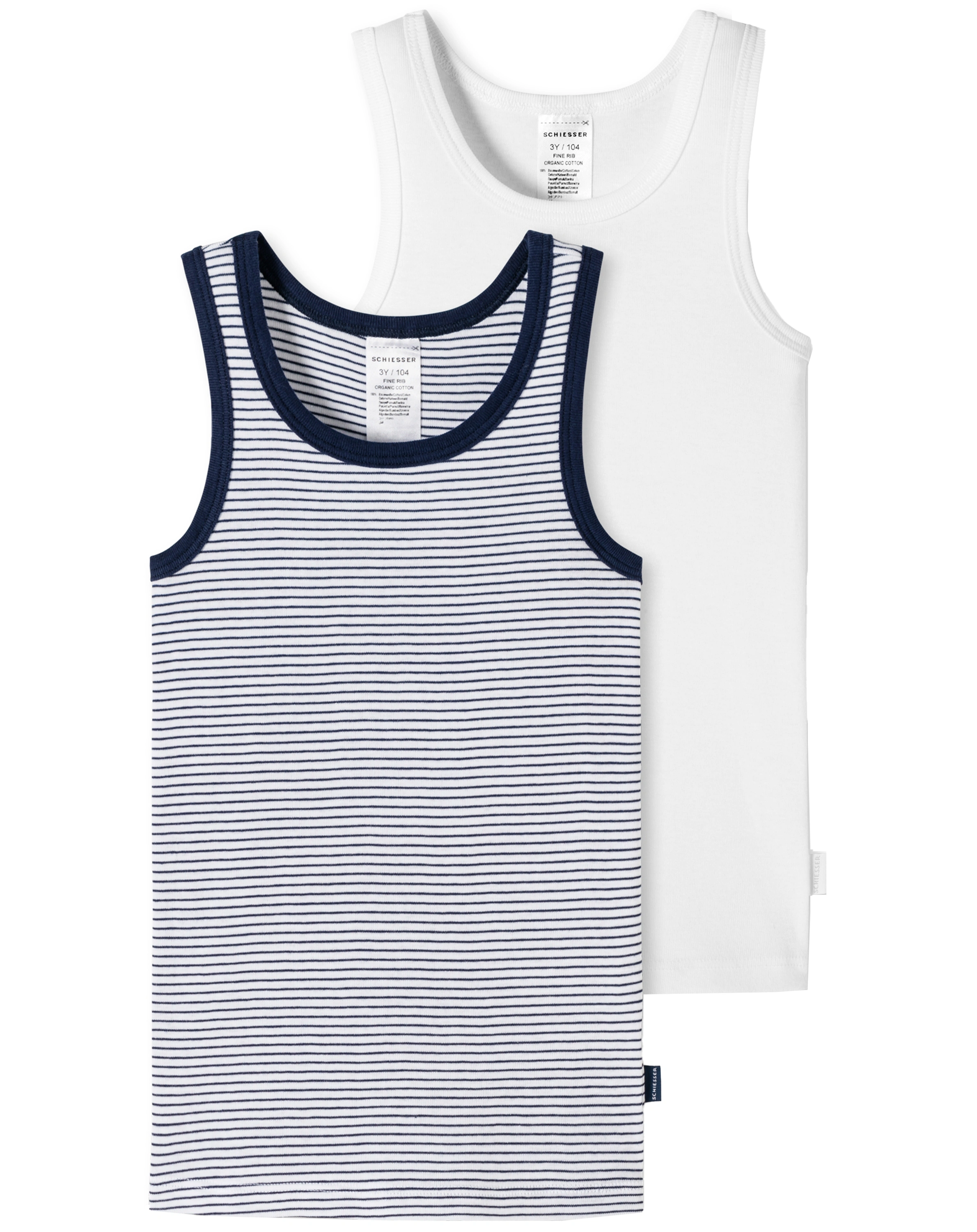 Unterhemd NEW STRIPES 2er-Pack in weiß/navy