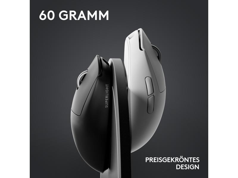 Logitech Gaming-Maus Pro X Superlight 2 Lightspeed Schwarz Extrem leichte Gaming-Maus mit leistungsvoller Performance