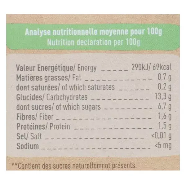 Babybio Desserts Végétaux Gourde Brassé Avoine Banane +6m Bio 4 x 85g