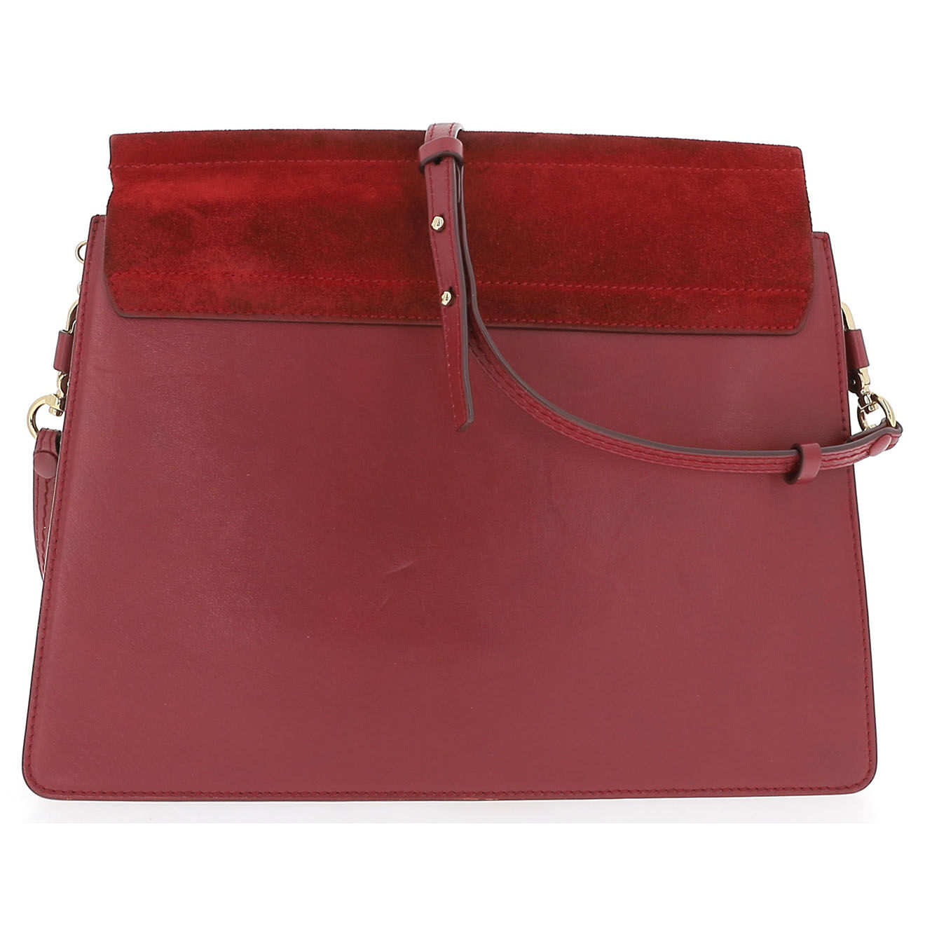 Chloé Sac porté épaule en Cuir Faye bordeaux - Très bon état - Longueur 26 cm