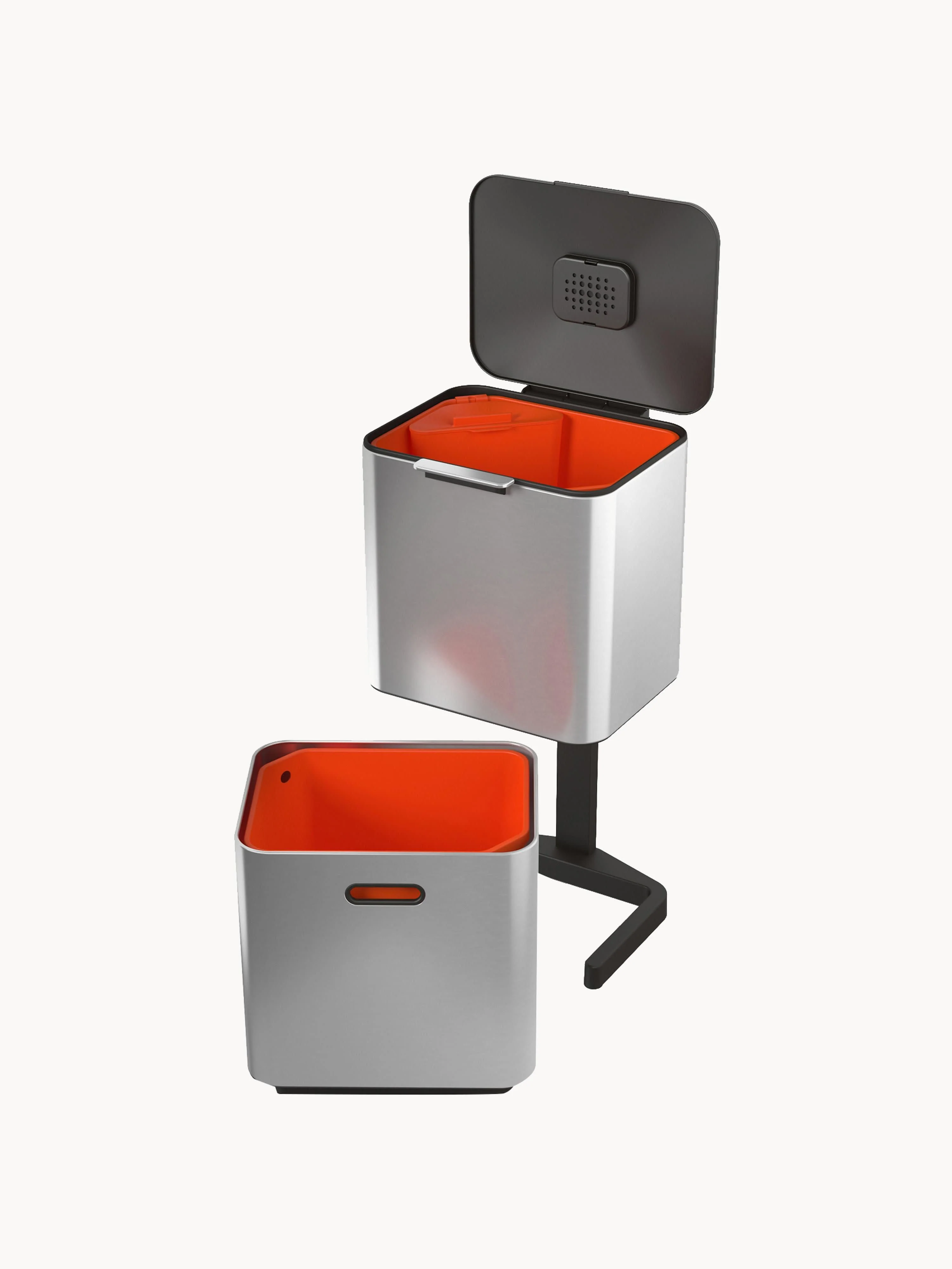 Afvalbak Totem met aparte recycling unit, 2 x 30 L