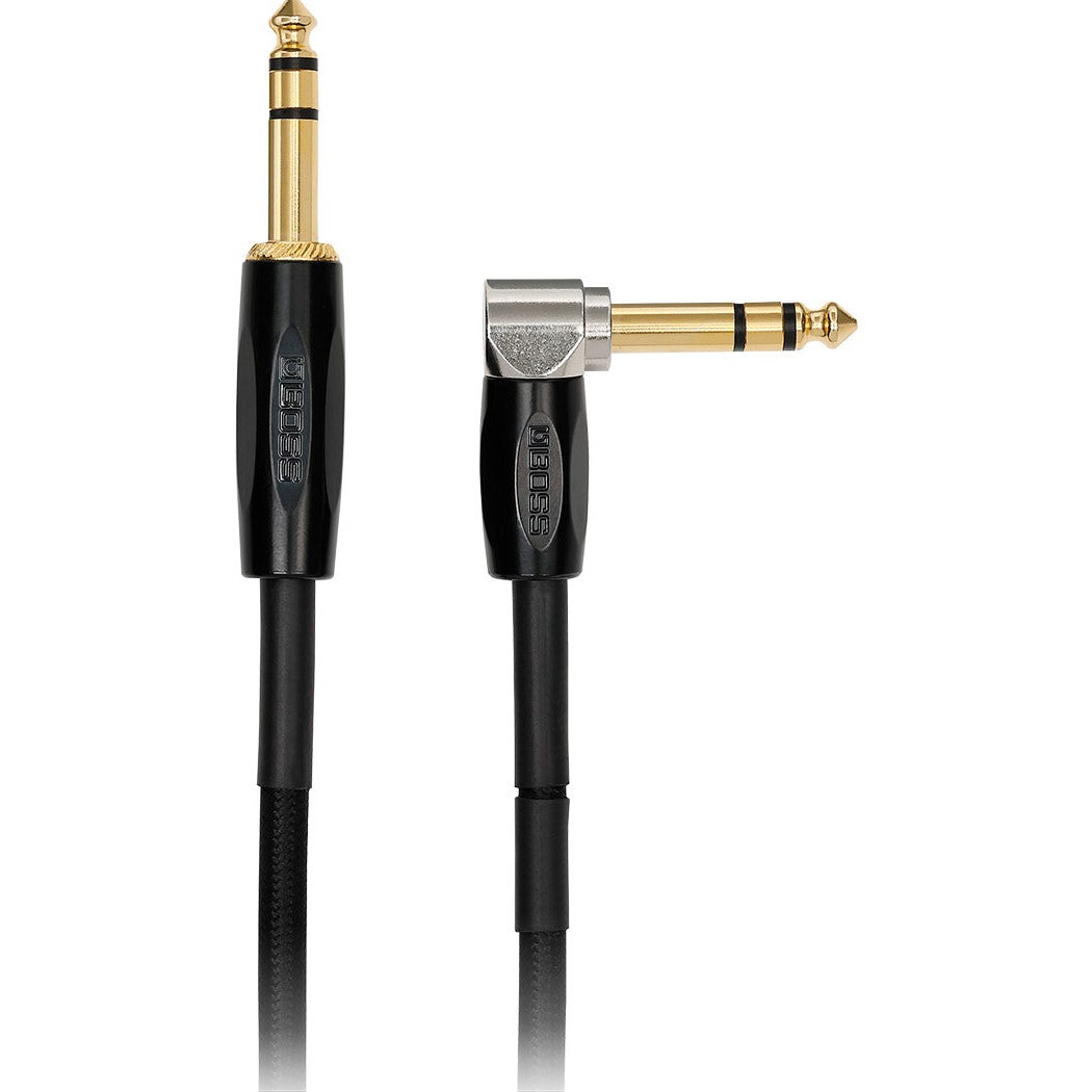 Boss BCC-3-TRA jack kabel 6.35 mm TRS recht-haaks 1 m