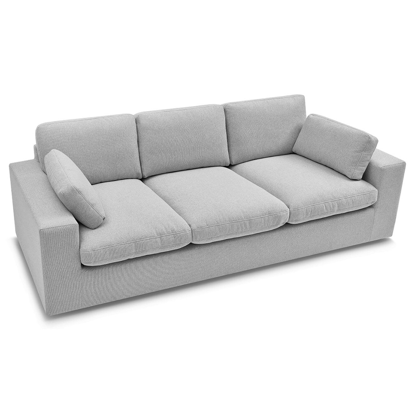 Bobochic Canapé compact belair gris clair - 220x93x80 cm