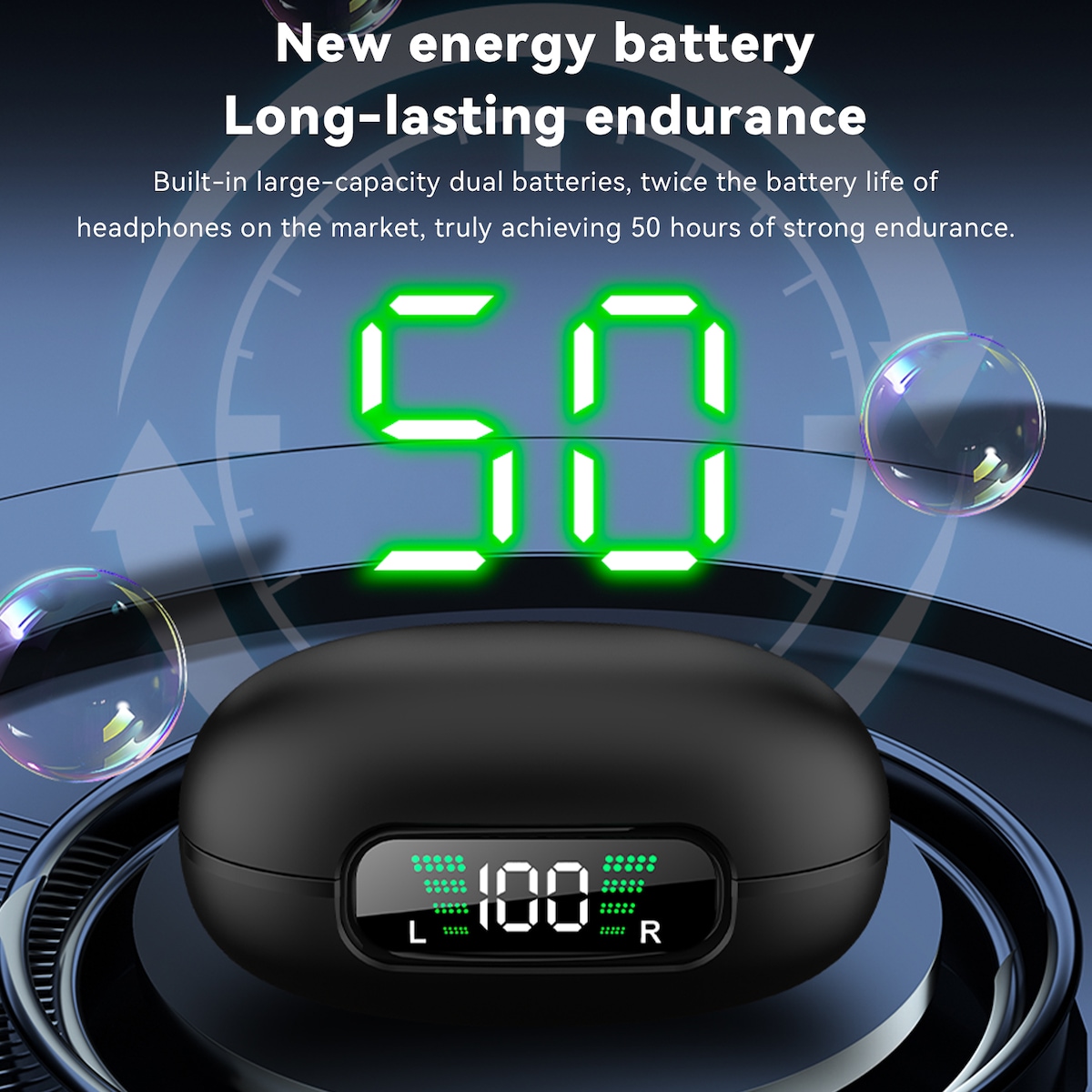 Luftledning trådløse øreplugger hodetelefoner Bluetooth 5.3 ENC Hvit