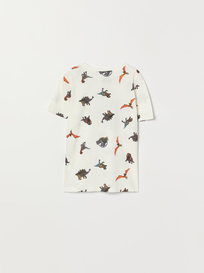 Conjunto de pijama curto estampado do Junassic Park da Universal - Branco