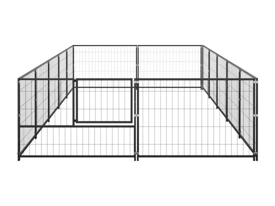 Chenil extérieur cage enclos noire 500 x 200 x 70 cm 02_0000485