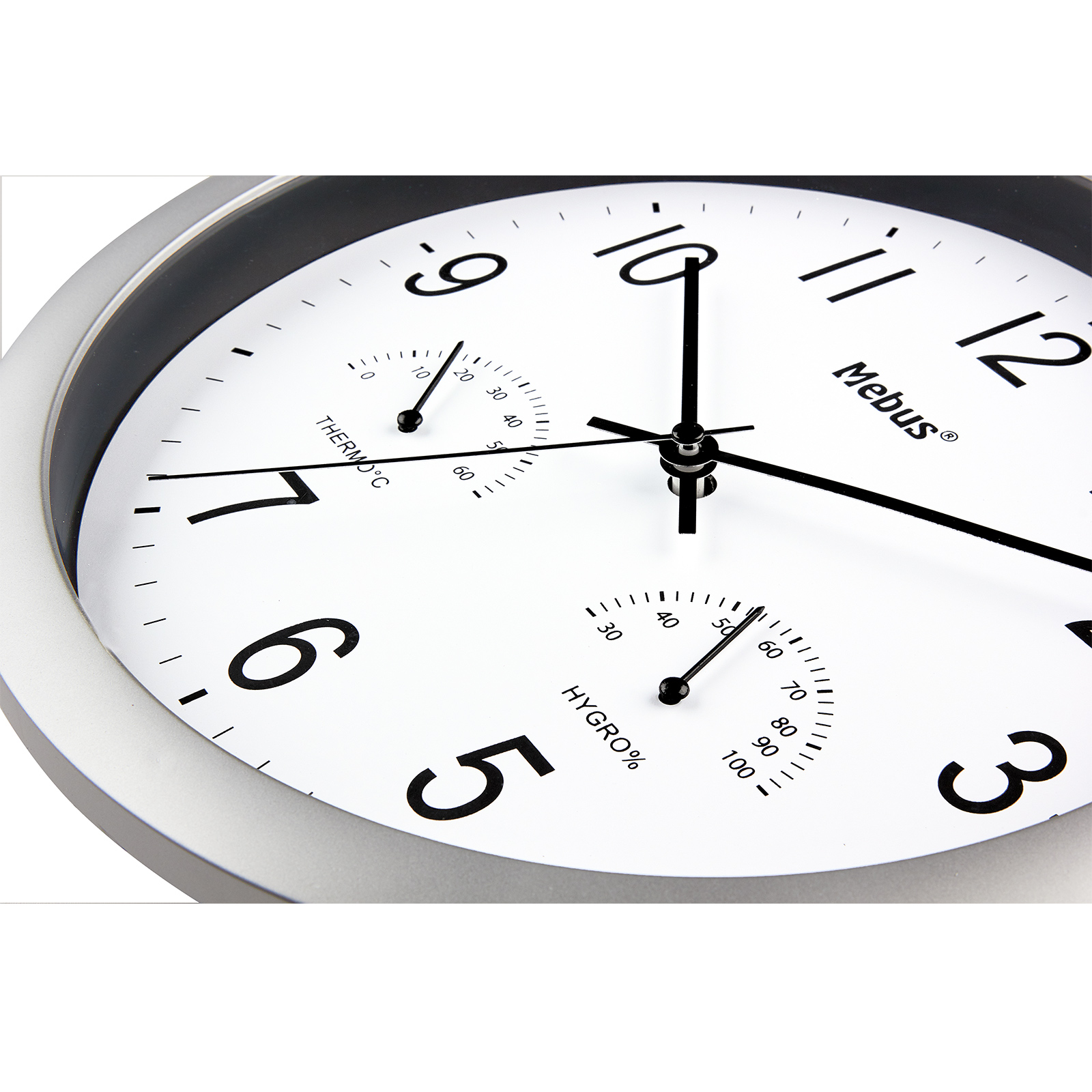 Quarz-Wanduhr - silber - Ø 26 cm