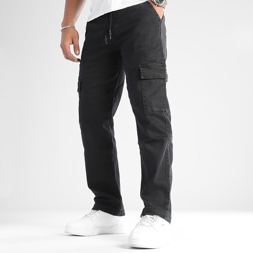 Pantalon Cargo Large Avec Poches 0128 Noir