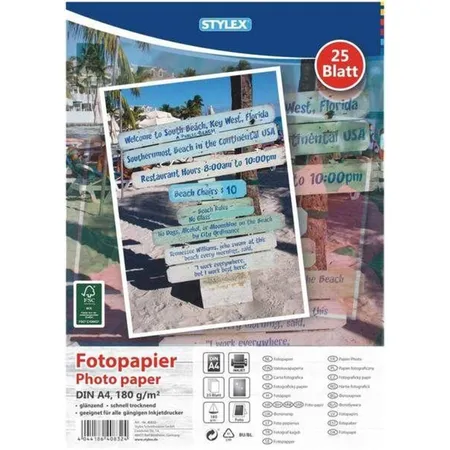 Stylex Fotopapier, A4, 180g, 25 Blatt, FSC