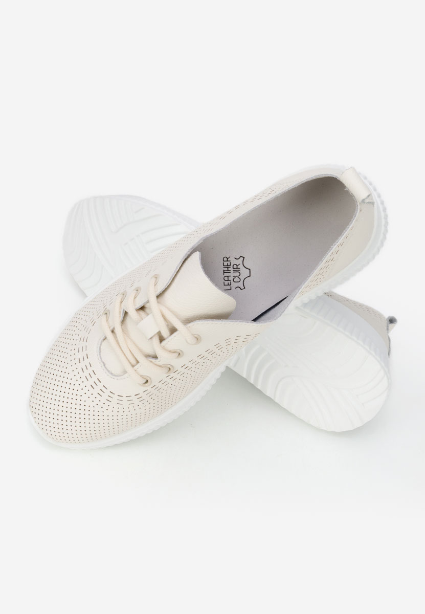 Chaussures casual femme en cuir beige Lafora