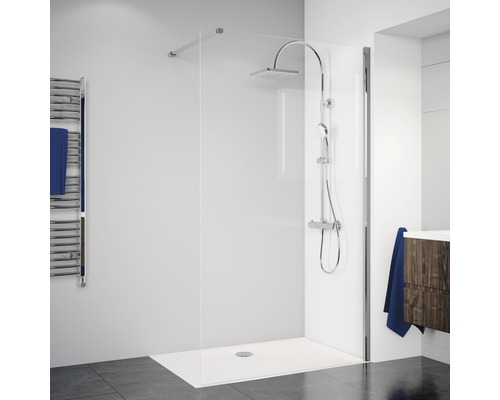 Inloopdouchewand BREUER Panorama Express Q72 100 cm helder glas, profielkleur chroom