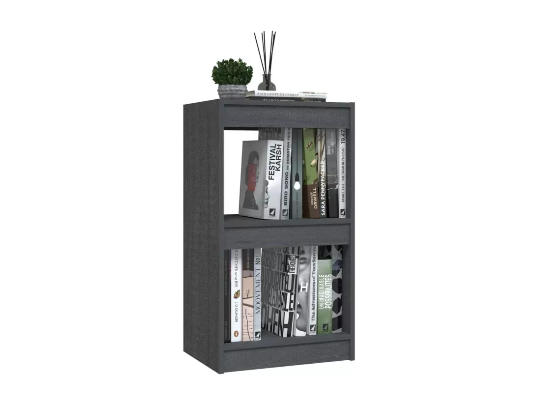 Bibliothèque Gris 40x30x71,5 cm Bois de pin massif