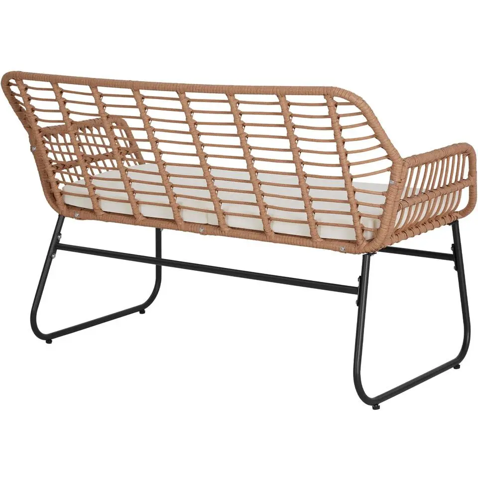 tectake Wicker zitgroep Molfetta XL voor 4 personen, Natuur