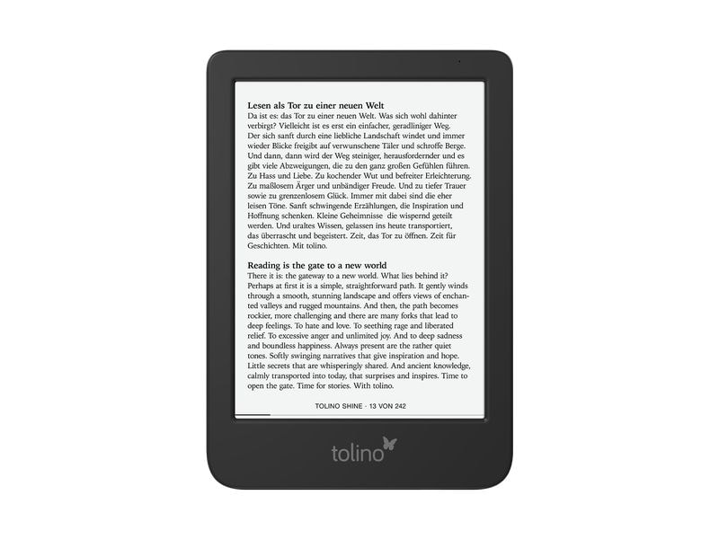 Tolino E-Book Reader Tolino shine 6-Zoll-E-Book-Reader mit integrierter Beleuchtung mit smartLight