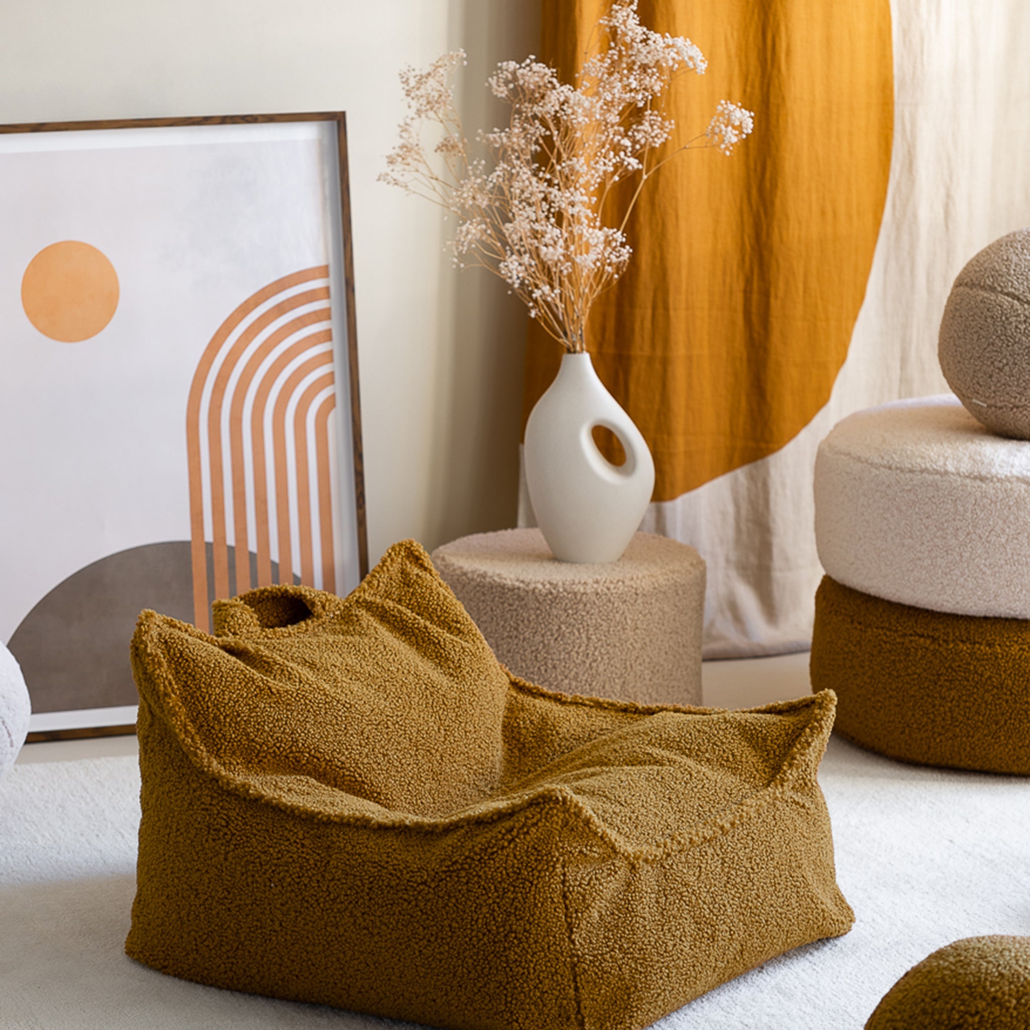 Wigiwama Sitzsack und Ottoman Set Maple