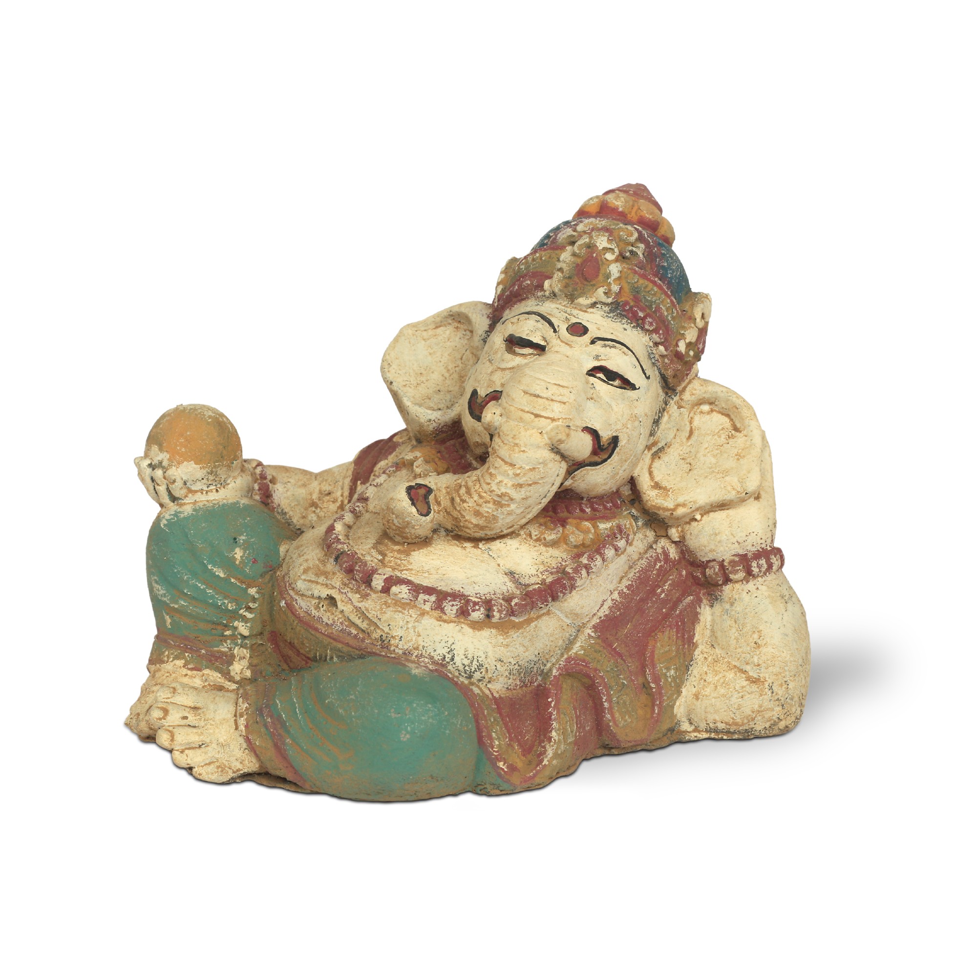 Statue 'Ganesha relaxed', multicolor, H 13 cm, B 17 cm, L 14 cm von fischer's lagerhaus