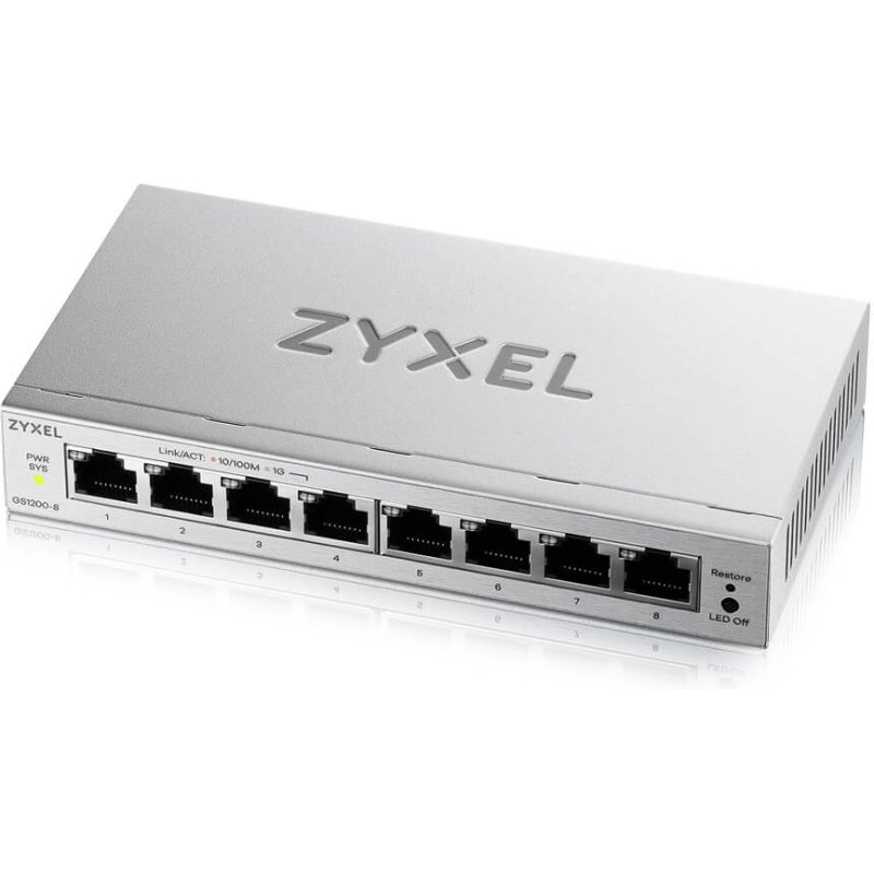 Zyxel GS1200-8V3 Géré L2 Gigabit Ethernet (10/100/1000) Bureau Gris