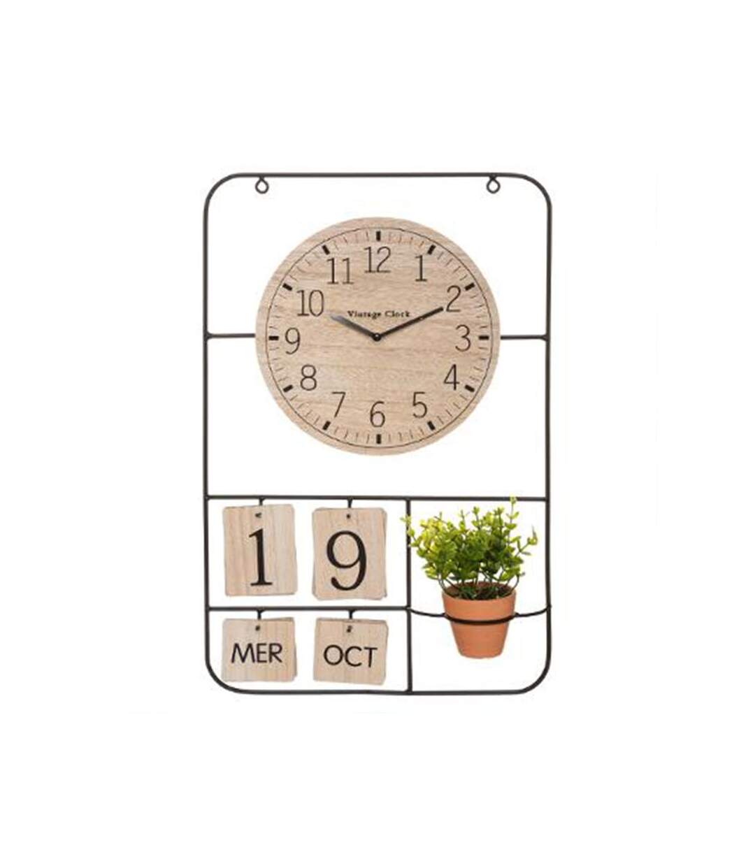 Horloge Murale & Date Camille 51cm Noir