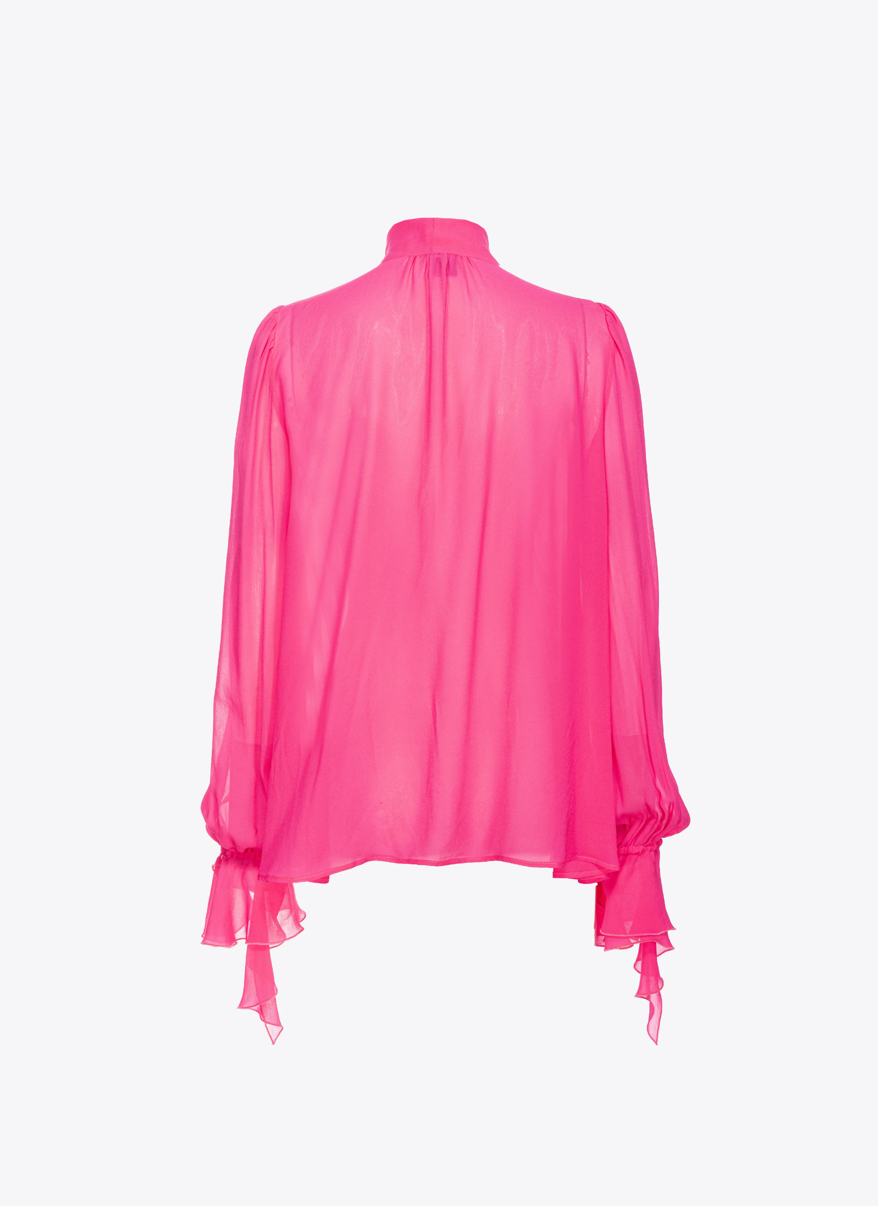Blouse à nœud et ruches | Rose