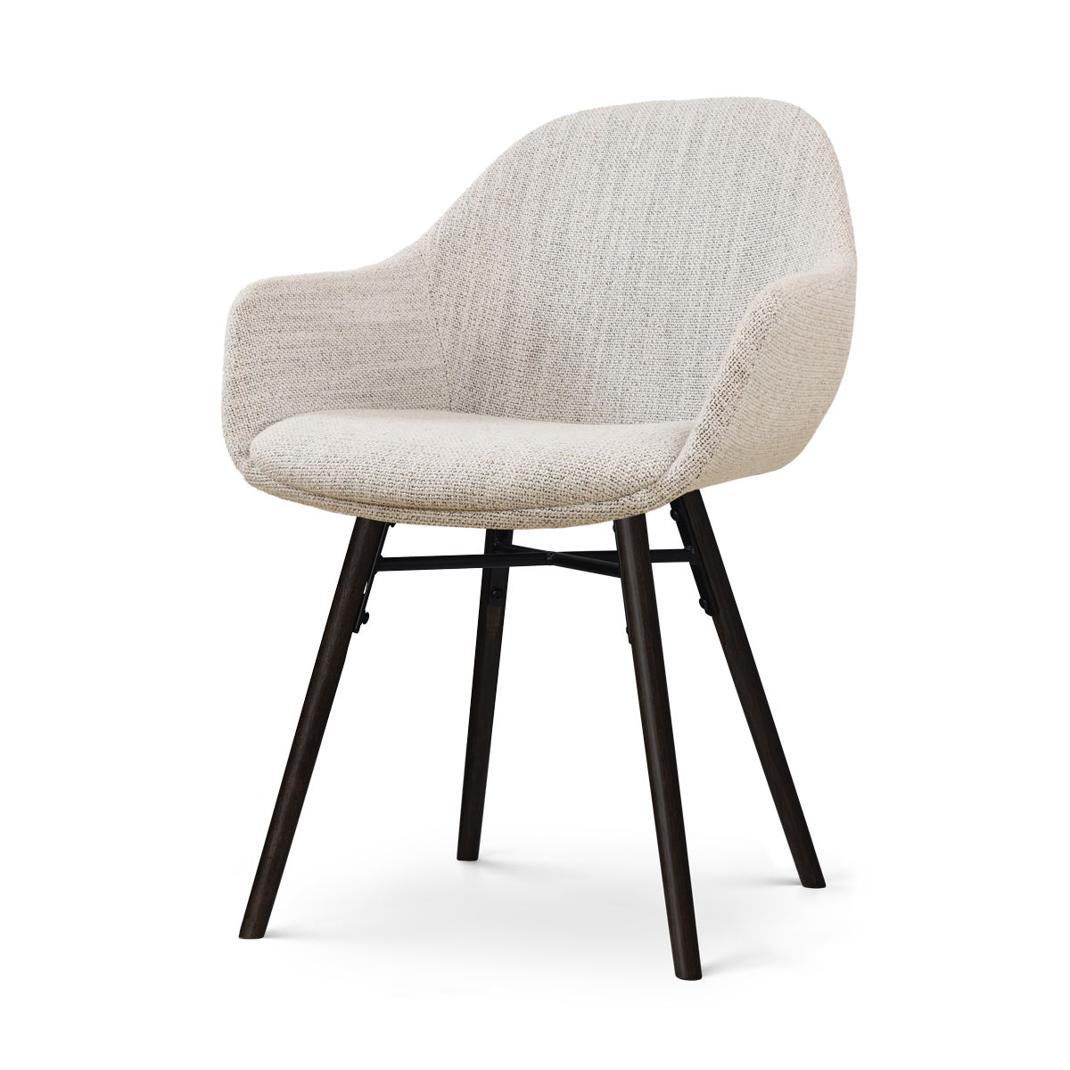 Eetkamerstoel Nena-Mae grijs beige gemêleerd - zwart