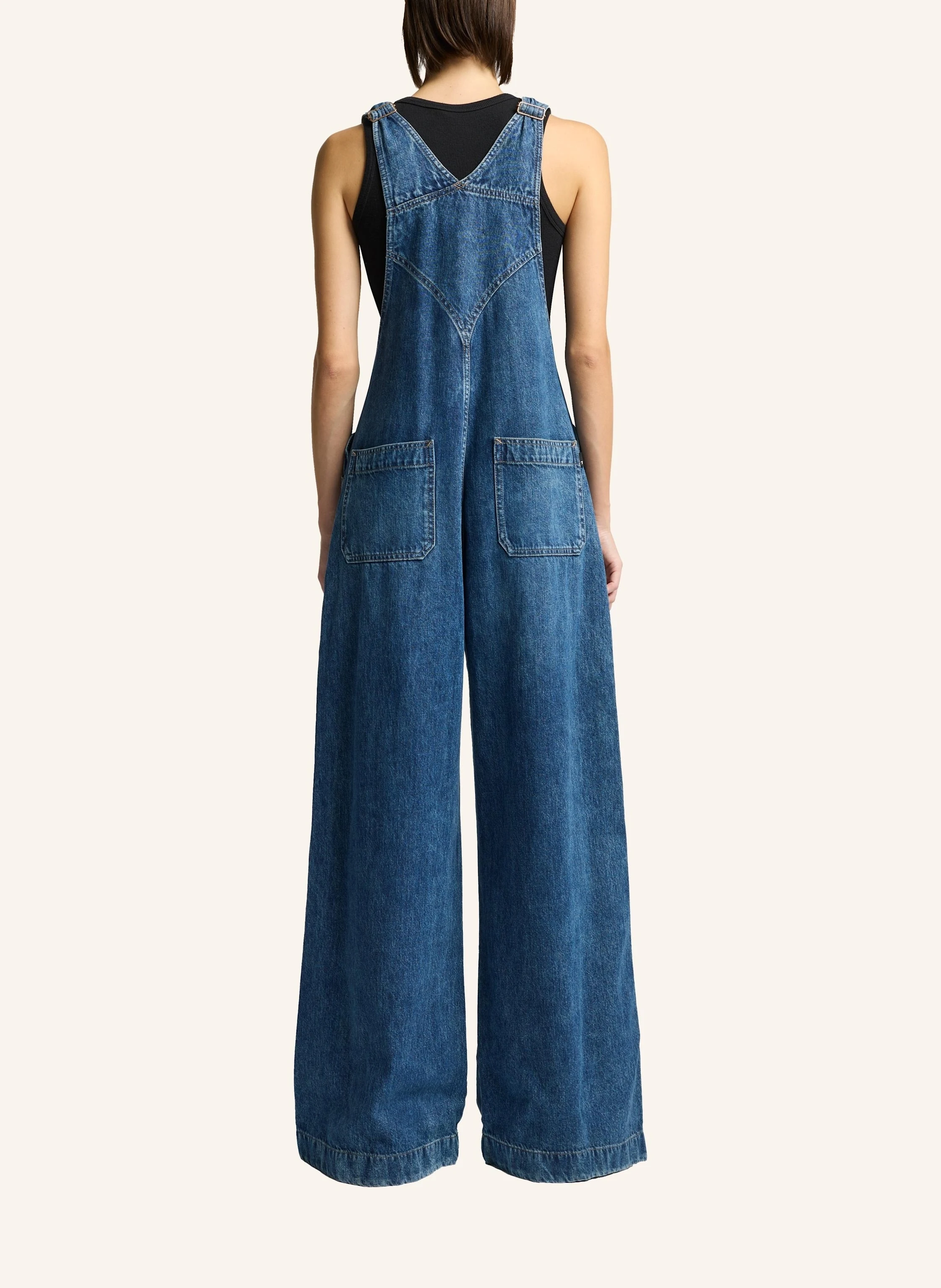 7 for all mankind DUNGAREES WIDE LEG Denim Jumpsuit