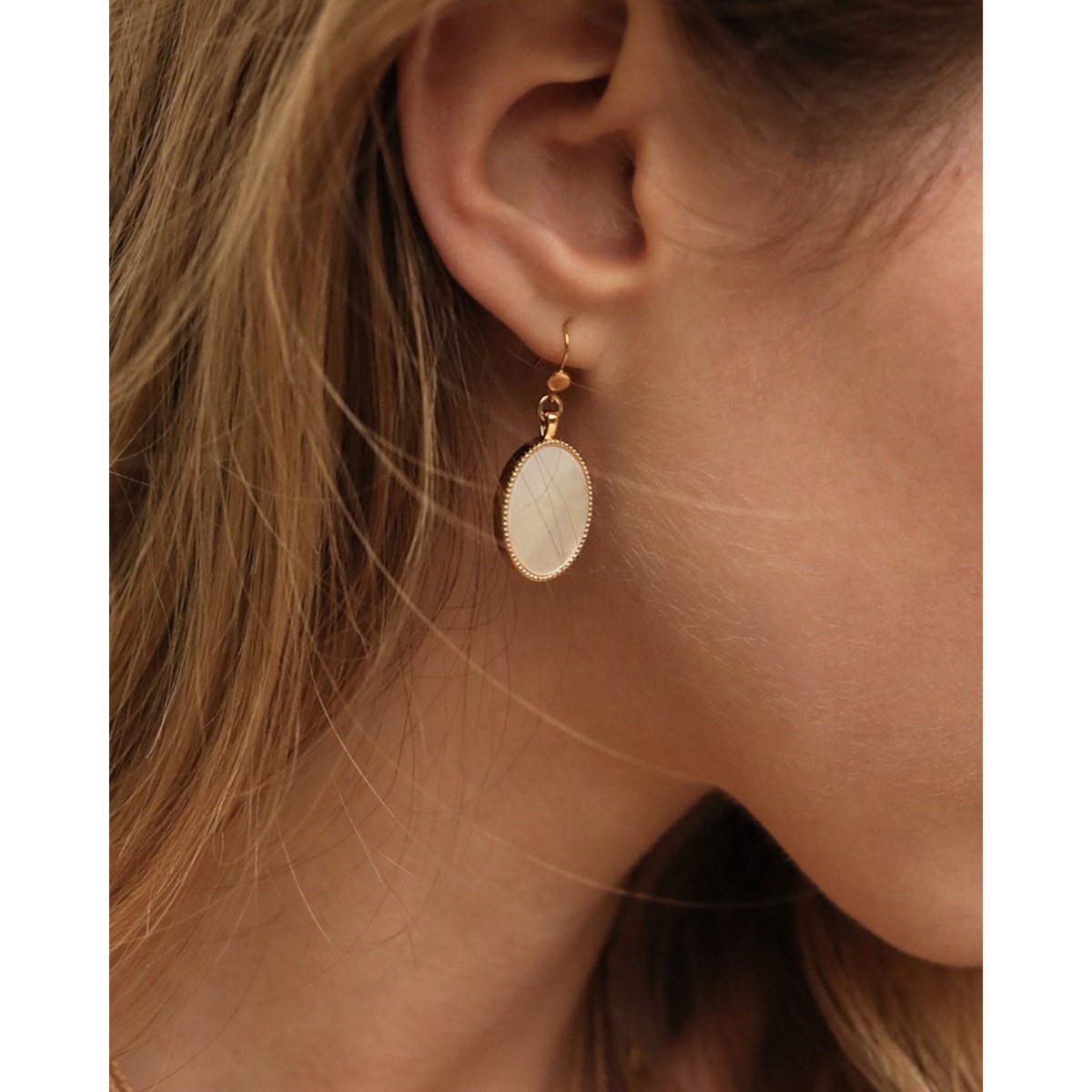 Boucles pierre agate rouge dorée à l'or fin 24k FRIDA