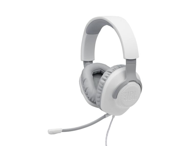 JBL Headset Quantum 100 Weiss Kabelgebundenes Over-Ear-Gaming-Headset mit abnehmbarem Mikro