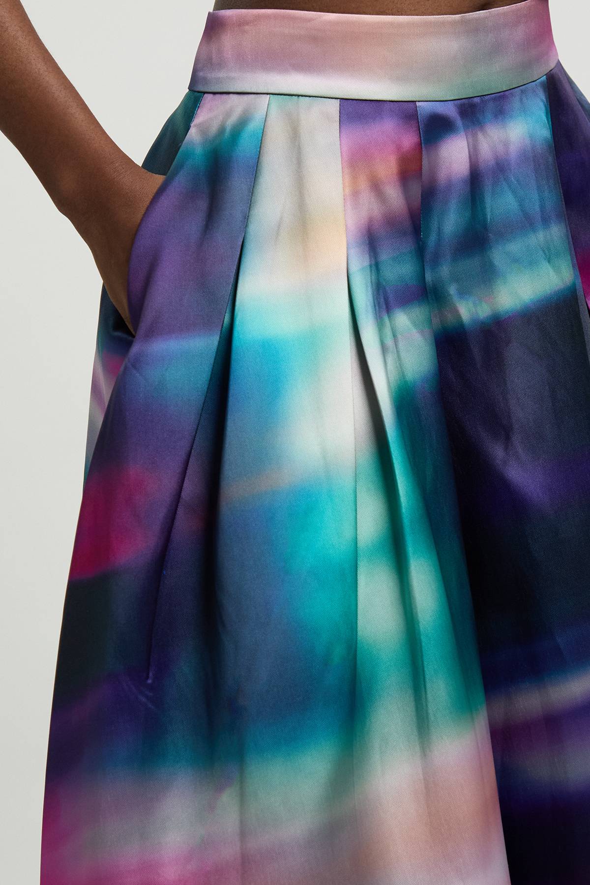 KarenMillen Jupe Midi De Bal En Sergé Jacquard À Imprimé Flou