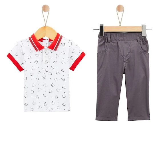 Panda & Coccinelle Haut + Pantalon   Imprimé        1 mois   de               P'tit bisou
