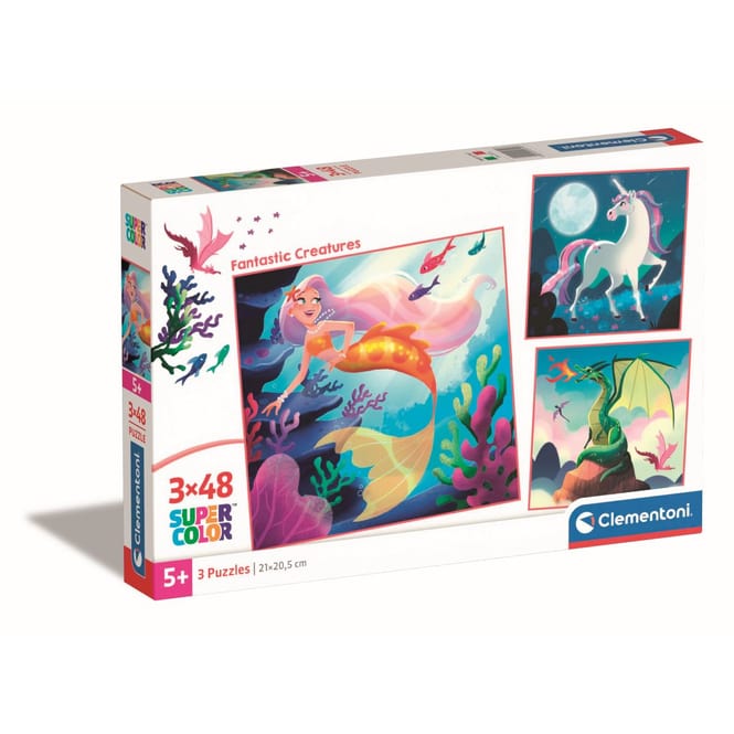 Puzzleset - Fantastic Creatures - 3 x 48 Teile