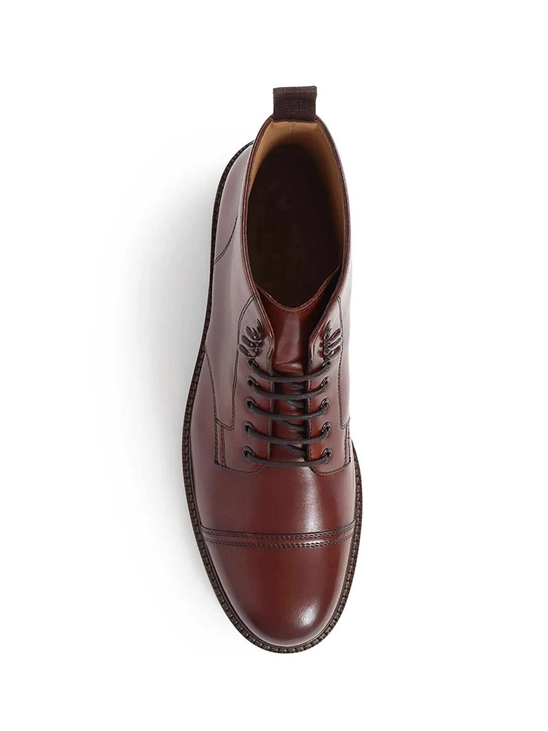 Bruin - Jones Bootmaker Finch Boots met Vetersluiting van Leer