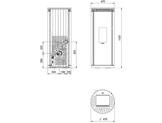 NORDICA EXTRAFLAME - Poêle à bois Poêle à granulés de bois 8kw noir - pamelacrystal