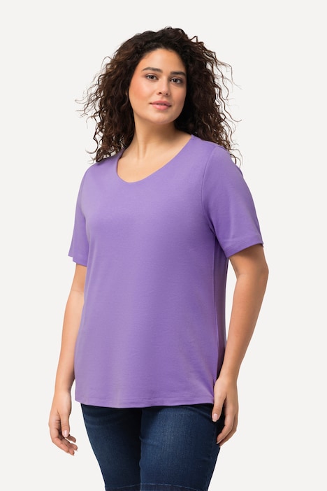 Shirt, doppellagige Vorderseite, Slim, Rundhals, Halbarm