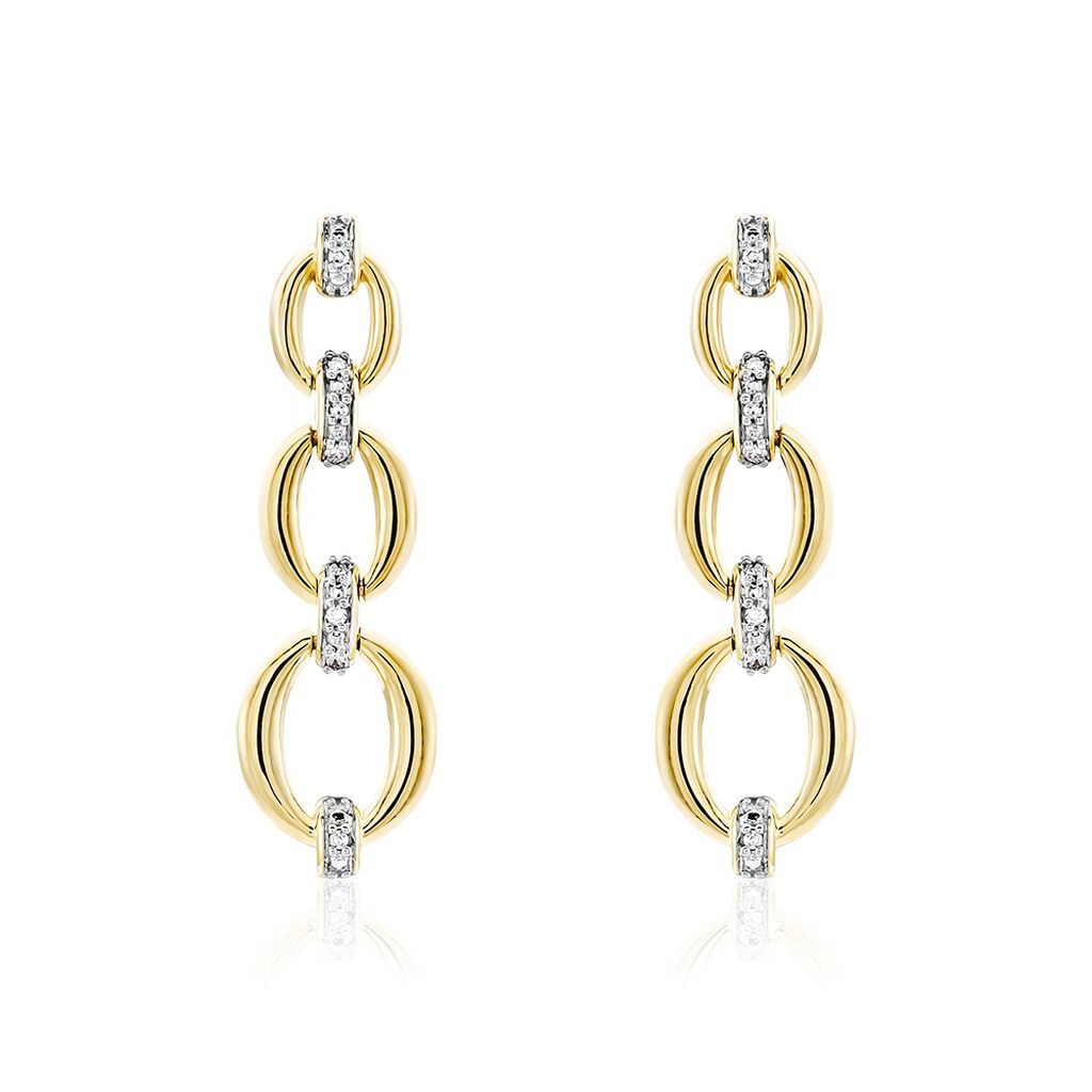 Boucles D'oreilles Pendantes Abban Or Jaune Diamant