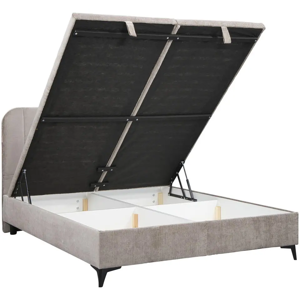 Bed Lizz met opbergruimte - greige - 180x200 cm