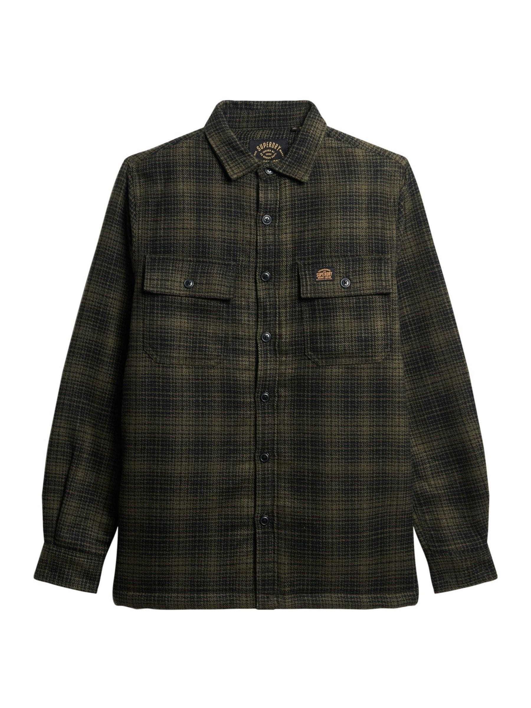 Haze ombré olijf - Superdry Wool Miller overshirt