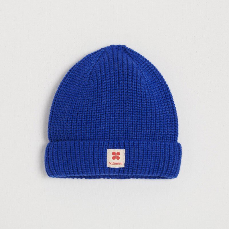 Bonnet bébé garçon bleu côtelé Catimini Bleu