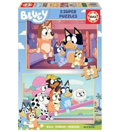 Educa Puzzlespiel - Holz - 2x25 Teile - Blau