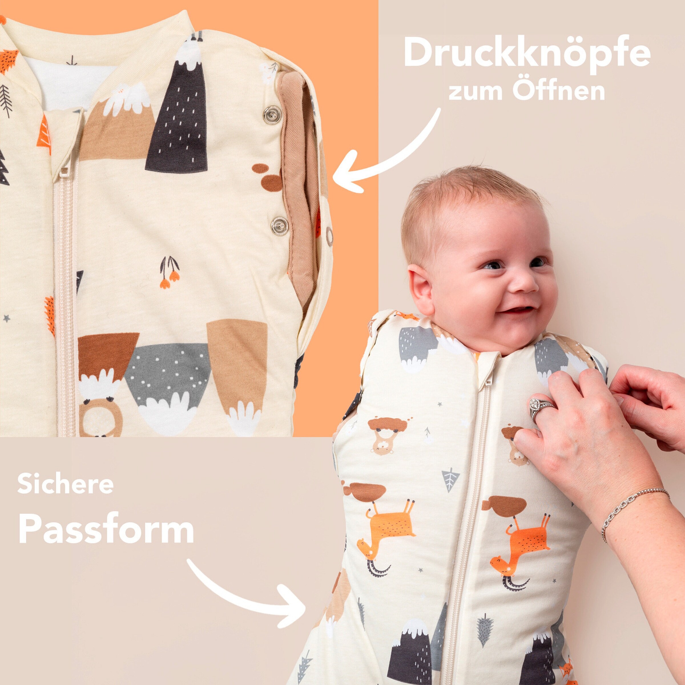 schlummersack Schlafsack ohne Füßen 2.5 TOG Bergtiere
