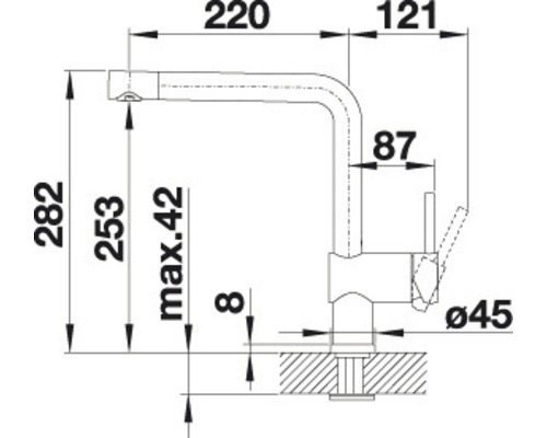 Blanco keukenkraan LINUS chroom 514020