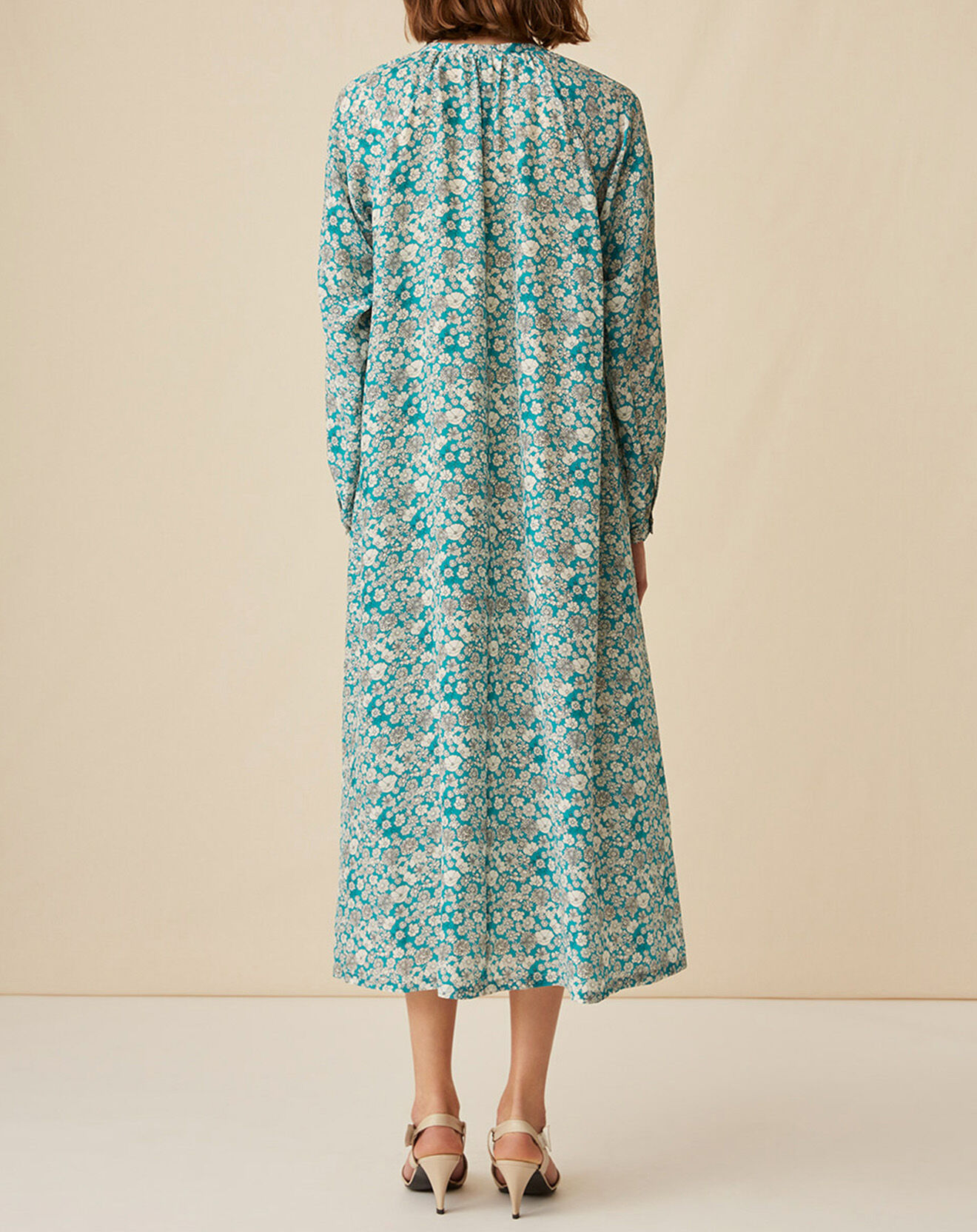 Harris Wilson Robe en Soie mélangée Evi imprimée marguerite turquoise
