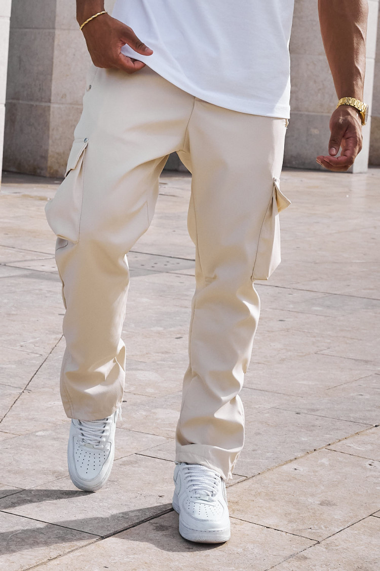 Pantalon cargo beige