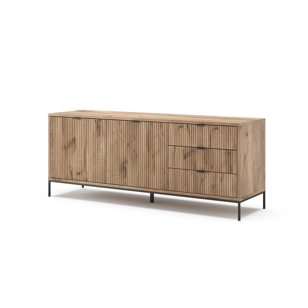Vicco Lowboard Eliza Viking Oak 150,1 x 60 cm mit 3 Schubladen und 2 Türen