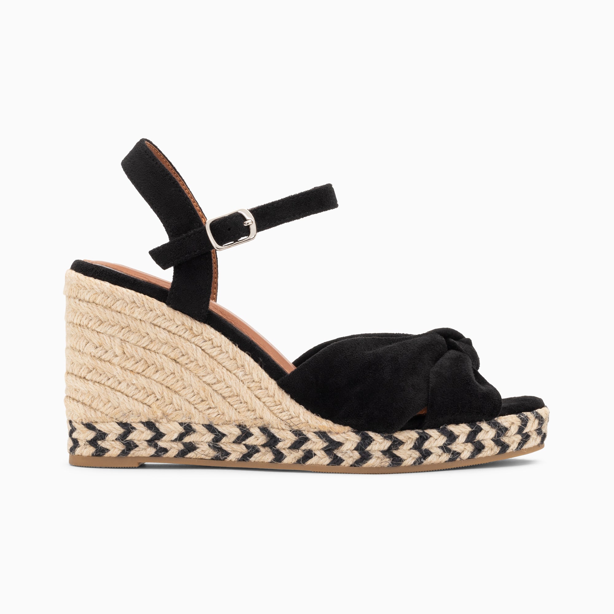 Sandales à talon, Compensées-Sandales compensées nouées Céline noires