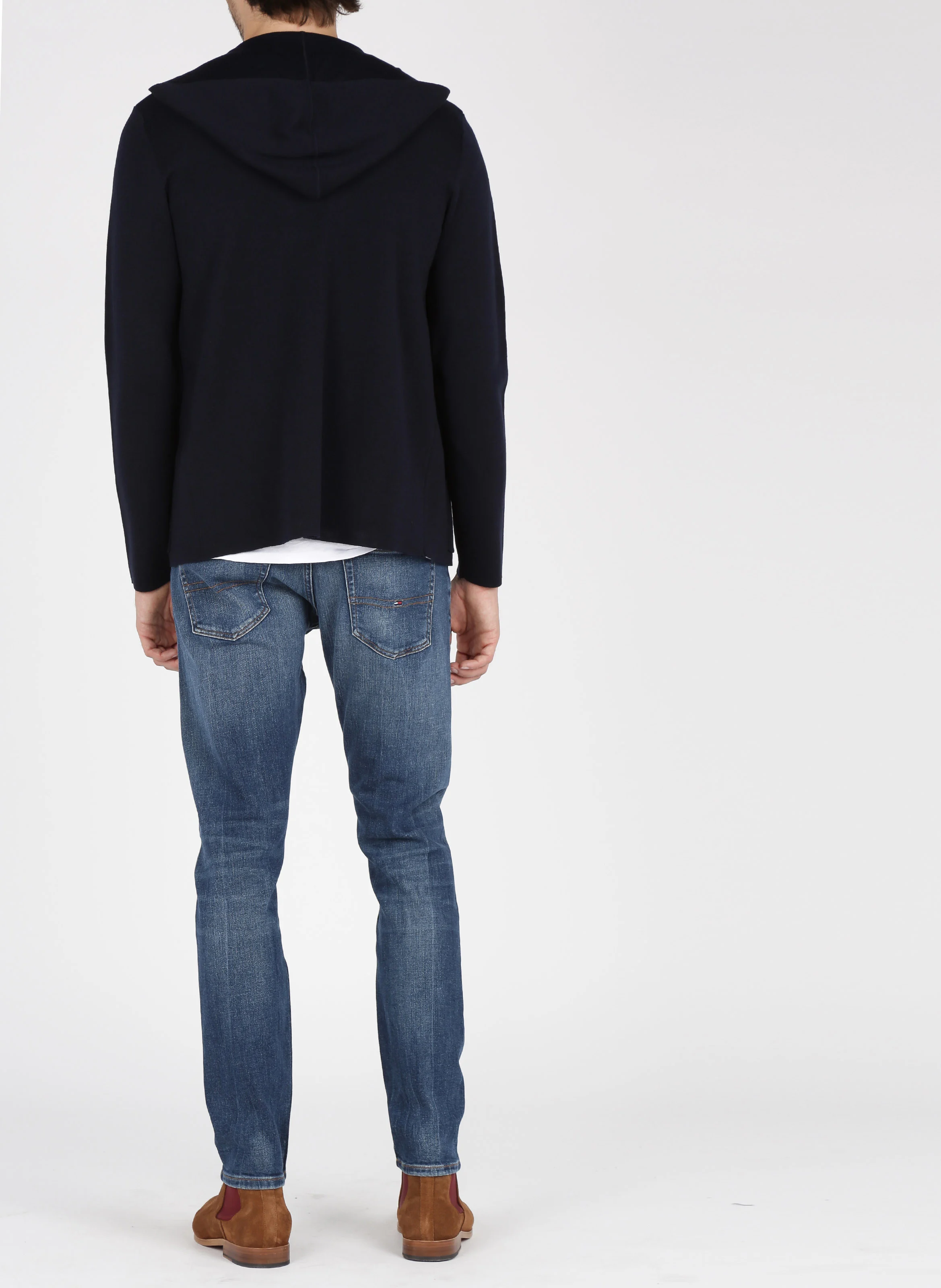 Gilet regular-fità capuche zippé en laine | Bleu