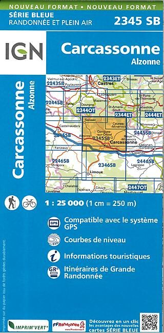 IGN - 2345 SB CARCASSONNE ALZONNE 1 25 000
